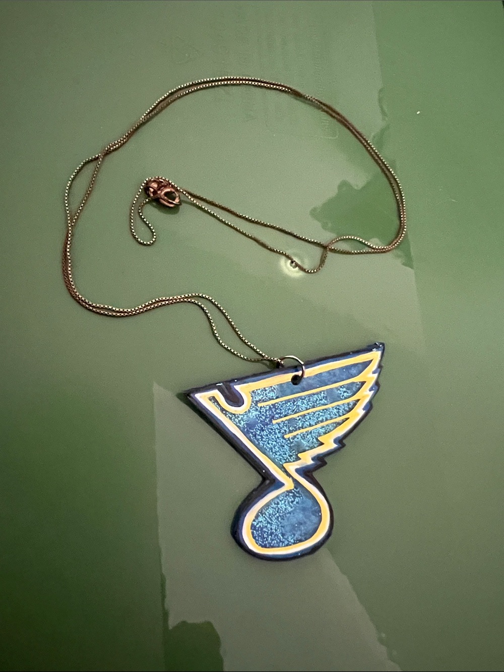 Blue and Gold Note Necklace - Women Accessories